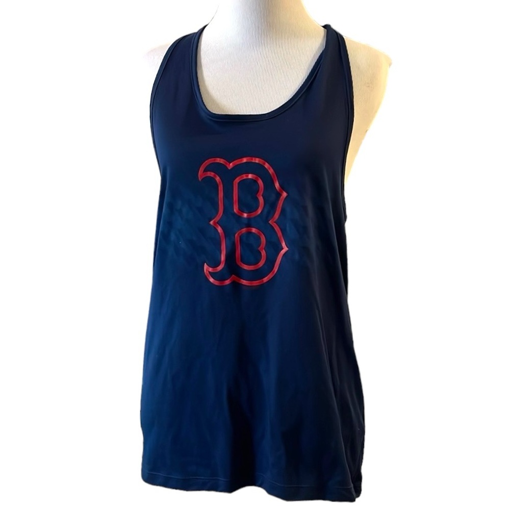 MAJESTIC BOSTON RED SOX GRAPHIC PRINT RACER TANK TOP BLUE RED WHITE SIZE MEDIUM